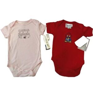 Kansas Jayhawks NCAA Basketbal Rompers Bodysuits Size 6 Months Lot of 2  NWT